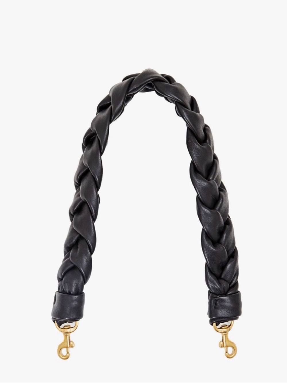 Clare V. Black Braided Leather Shoulder Strap